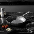 thumbnail image 2 of HLAFRG 10 inch Frying Pan with Lid, 10" Pan Omelet Black Granite Skillet with Lid, Even Heating and Less Oil, Small Pan, Induction compatible, 2 of 7