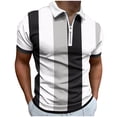 thumbnail image 1 of HKEJIAOI Men's Shirts Short Sleeve Performance Slim Fit Zip T-Shirts for Sports, 1 of 5