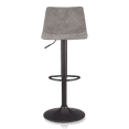 thumbnail image 3 of Bouclair Tabouret de Bar Réglable Gris Texturé en Similicuir et Métal, 3 of 10