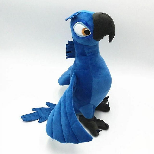 12'' Rio Movie Plush Toy Parrot Bird Stuffed Animal Doll Gift Toys featuring a vibrant blue parrot design with detailed wings, a black beak, and expressive eyes. The plush toy stands upright with a soft, huggable texture, making it ideal for children or fans of the Rio movie. Suitable as a gift or collectible.