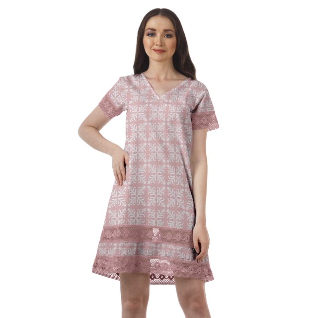 Moomaya Tenues d'Été Coton Flex Imprimées Robes Courtes pour Femmes Tenue Décontractée