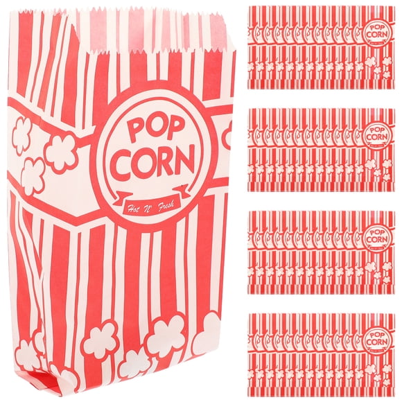 100Pcs Paper Popcorn Bags for Party Bulk Popcorn Containers for Movie Night Decorations Party