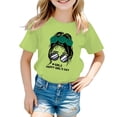 thumbnail image 1 of Hauts de Danse pour Enfants Filles T-Shirt Manches Longues Enfants Filles Mignon Graphique Imprimé Col Rond Manches Courtes Tee Été Décontracté T-Shirt Hauts, 1 of 5