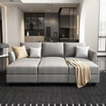 thumbnail image 1 of HONBAY Modern Modular Polyester Couches and Convertible Sofas Sectional with Storage for Living Room and Bedroom, Grey, 1 of 7