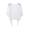 thumbnail image 1 of Timegard Boléros pour Robes Été Légers Manches 1/2 Haut Court à Nouer devant Tenue de Plage Cardigan Fluide, 1 of 5