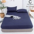 thumbnail image 1 of Fitted Sheet Solid Color Bed Sheets Single Double Queen Cover Bed Size Y7T5, 1 of 9