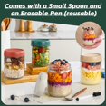 thumbnail image 4 of Overnight Oats Jar,Mason Jars,Overnight Oats Containers With Lids,16 OZ - Set Of 4,Chia Pudding Jars With Lids, Oatmeal Container To Go, With Spoon And Marker, 4 of 7