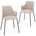 thumbnail image 1 of Gymax Dining Chairs Set of 2 w/ Curved Backrest Wide Seat & Armrests Durable Frame Beige, 1 of 9