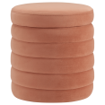 thumbnail image 3 of Bouclair Pink Velvet Ottoman with Storage, 3 of 7