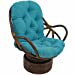 thumbnail image 3 of Blazing Needles Solid Twill Swivel Rocker Chair Cushion, 48" x 24", Aqua Blue, 3 of 5