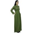 thumbnail image 3 of Bimba Robe Jilbab Unie à Col Mandarin pour Femme avec Poches, Manches Longues, Maxi, 3 of 7