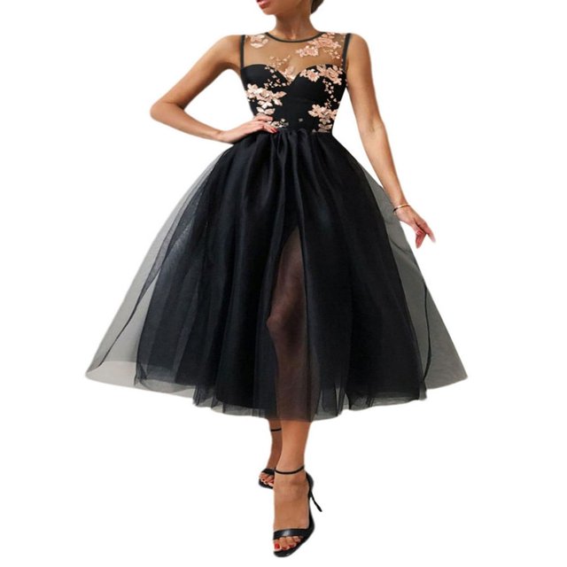 Robe en Tulle à Étages pour Femmes, Ligne A, Taille Haute, Aguichant, Cocktail, Bal, Fête, Soirée, Maxi