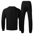 thumbnail image 5 of Kcodviy Male Casual Solid Two Jacket Pant Set Piece Suit O Neck Men Suit off Shoulder Sleeve Sweatshirt Penguin Suits Drawstring Pocket Pants Set, 5 of 5
