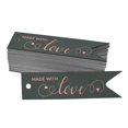 thumbnail image 1 of Inkdotpot Real Rose Gold Foil Made With Love Text Tags Favor Hang Paper Tags 100 Pieces, 1 of 6