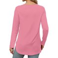 thumbnail image 4 of Pisexur Hauts pour Femmes Décontractés Col Rond T-Shirts Couleur Unie Été Classique Manches Longues Tuniques Tendance Blouses Automne, 4 of 6