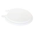 thumbnail image 1 of Mainstays Round Wood Toilet Seat, White, Easy off hinge, 1 of 2
