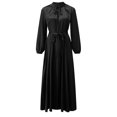 thumbnail image 4 of Robe Décontractée Unie pour Femmes, Abaya à Manches Lanterne, Caftan Islamique Arabe, 4 of 6