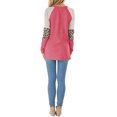 thumbnail image 4 of Nlife Women Colorblock Stripes Leopard Print Crew Neck Long Sleeves Top, 4 of 10