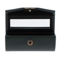 thumbnail image 1 of HILABEE 3.5" Handmade PU Leather Lichee Texture Lady Lipstick Holder Case w/ Mirror Deep Deep Green, 1 of 9