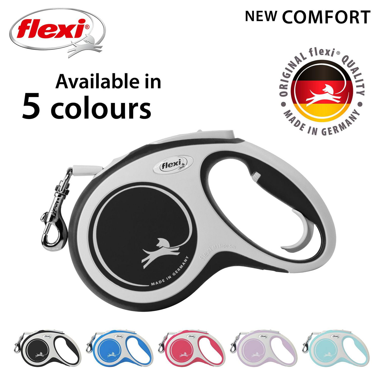Flexi New Comfort Laisse à Ruban Rétractable pour Chien