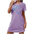 thumbnail image 1 of Rbaofujie Peignoirs pour Femmes Robe de Nuit Courte Surdimensionnée pour Femmes Mode Imprimé Poitrine Robe de Nuit à Manches Courtes Pyjama d'Halloween pour Femmes, 1 of 7