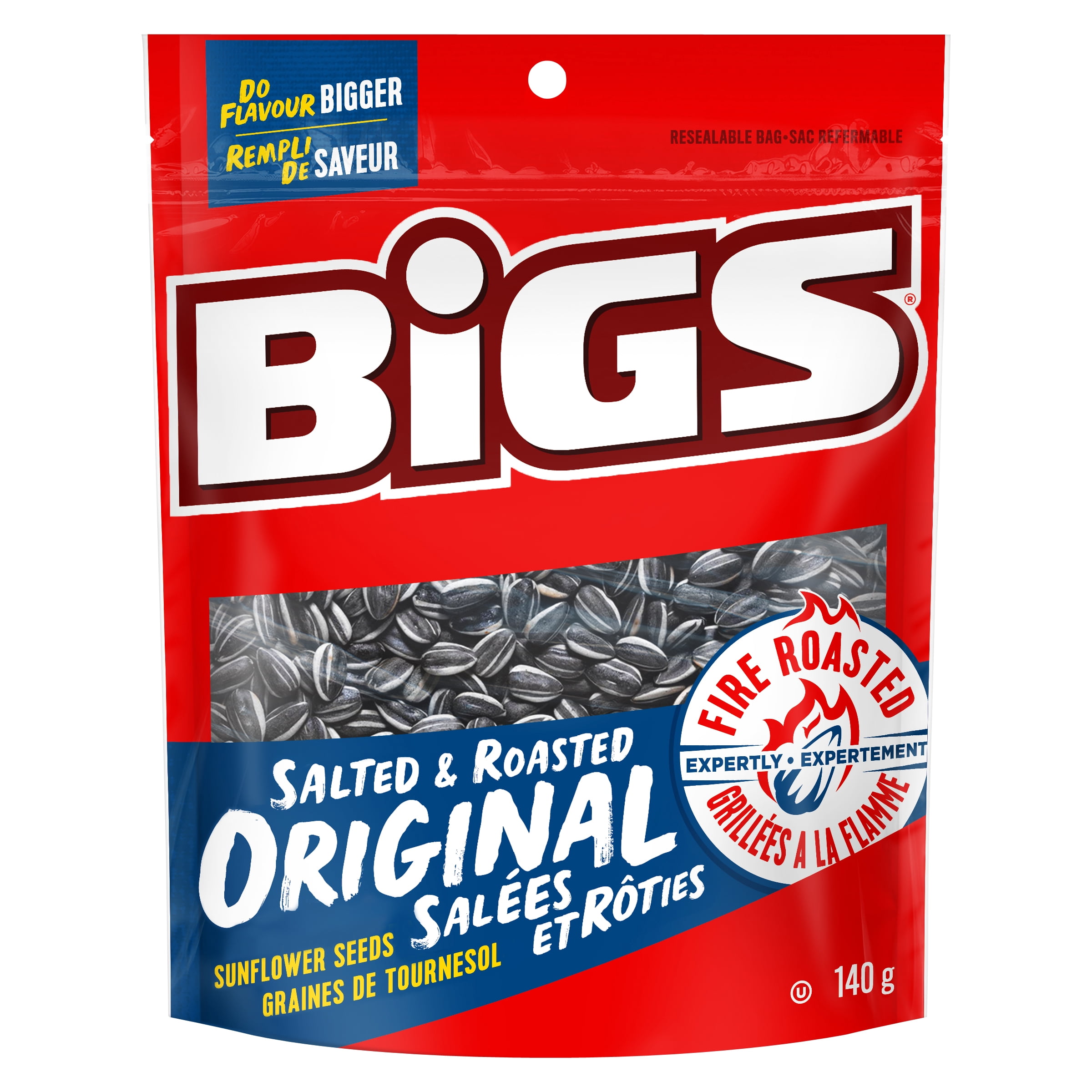 Graines de tournesol salées et rôties Original BiGS - Teneur élevée en fibres – Sans colorants ni arômes artificiels