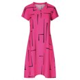 thumbnail image 2 of Robes pour Femmes Grande Taille à Col en V, Manches Courtes, Décontractées d'Été, à Étages, Coupe Ample, à Empiècements, Coupe Droite, Longueur Midi, 2 of 5