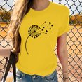 thumbnail image 1 of Meichang T-Shirts Graphiques Tendance pour Femmes Nouveauté Drôle Mignon T-Shirts à Imprimé Pissenlit Décontractés Col Rond Manches Courtes T-Shirts Légers Hauts, 1 of 7