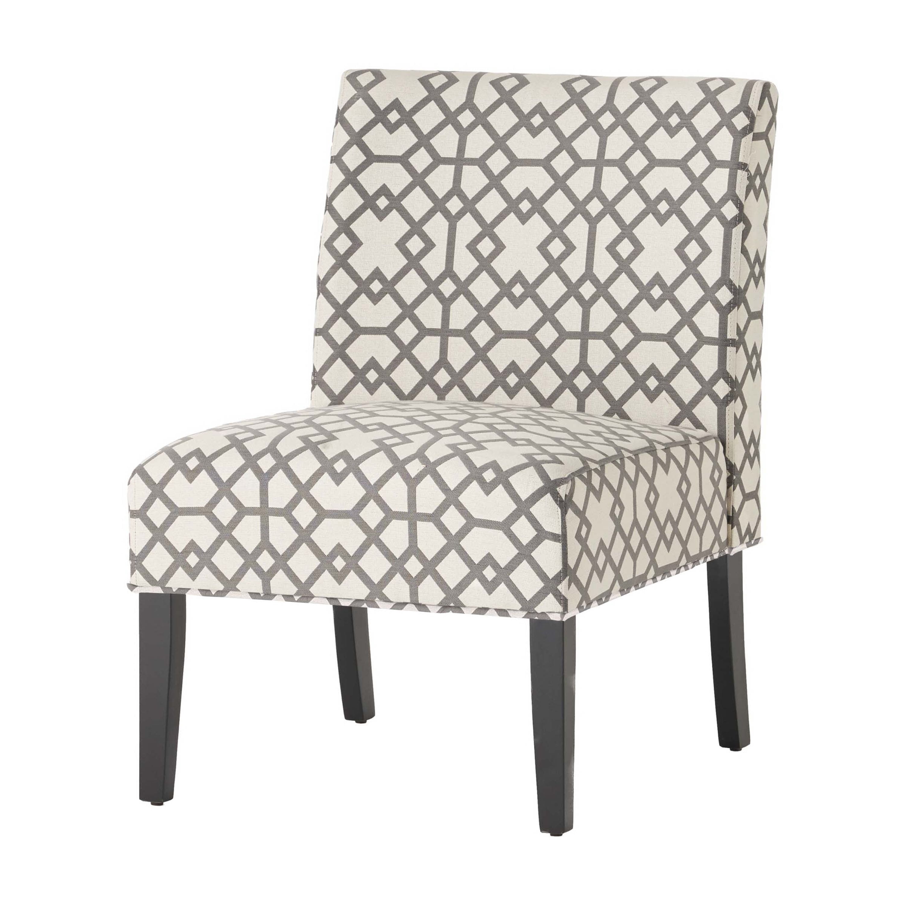 Fauteuil d'appoint contemporain Noble House, siège rembourré moelleux, gris et ivoire