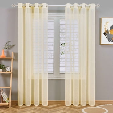 Window Curtains for Living Room Semi Sheer Curtains for Bedroom 98 Inches Long Grommet Vertical Window Curtains Drapes with Light Through for Living Room Window Curtains Living Room