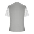 thumbnail image 4 of Blouses à Manches Courtes pour Femmes Mode pour Femmes T-Shirt Uni Blouse en Dentelle à Manches Courtes Col Rond Hauts Décontractés Femmes Hauts à Manches Courtes T-Shirts en Coton Femmes Blouse à Manches Courtes, 4 of 4