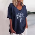 thumbnail image 2 of EQWLJWE Chemises pour Femmes Liquidation T-Shirts pour Femmes Chemises Aguichant pour Femmes Col Rond Manches Courtes Hauts Imprimés Blouse Régulière, 2 of 6