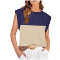thumbnail image 1 of Yuyuzo Camisoles d'Été pour Femmes à Manches Cap, Tunique à Col Rond, Coupe Ample, T-Shirts Basiques Décontractés, 1 of 4