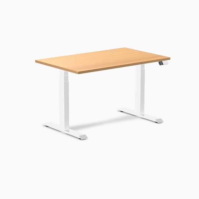 Desky Bureau Assis-Debout à Double Stratifié - Select Beech / 47.2 x 29.5 Pouces / Blanc