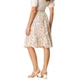thumbnail image 3 of Unique Bargains Women's Ruffle Hem Tiered A-Line Floral Midi Skirt White S, 3 of 7