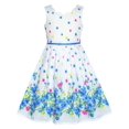 thumbnail image 1 of Girls Dress Blue Flower Petal Summer Sundress 7 Years, 1 of 6