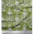 thumbnail image 1 of Soimoi Modal Satin Fabric Leaves & Floral Block Fabric Prints by Yard 42 Inch Wide, 1 of 3