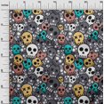 thumbnail image 2 of oneOone Polyester Lycra Gray Fabric Skull Craft Projects Decor Fabric Printed By The Yard 56 Inch Wide, 2 of 4