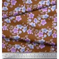 thumbnail image 2 of Soimoi Moss Georgette Fabric Leaves & Buttercup Floral Print Fabric by Yard 42 Inch Wide, 2 of 3