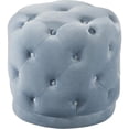 thumbnail image 1 of Meridian Furniture Harper Contemporary Velvet Ottoman/Stool in Sky Blue, 1 of 4