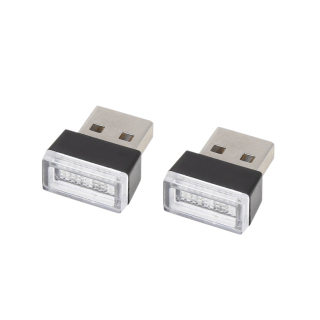 Unique Bargains 2 Pcs Lampe d'Ambiance Flexible USB LED pour Voiture