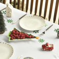 thumbnail image 3 of Christmas Tablecloth 60×84 Inch Rectangular, Trees Snow Green Washable Table Cover for Party Picnic Dinner Decor, 3 of 5
