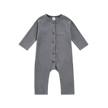 Xingqing Automne Bébé Garçons Filles Combinaison Tricotée Manches Longues Simple Boutonnage Chaude Vêtements