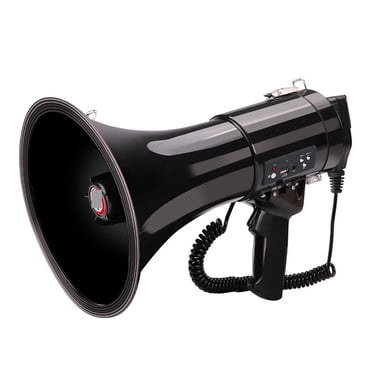 Portable 50W Megaphone Handheld Security Guard TF USB Loud Speaker Travel Guide Speech Teach Voice Amplifier ,No Screeching Distortion