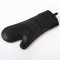 thumbnail image 3 of Oven Mitts -Silicone Oven Mitt Heat Resistant 500 Degrees-Food Safe Baking Gloves for Cooking In Kitchen with Soft Inner Lining BLACK, 3 of 8