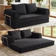 Hcore 79 inch Folding Sofa Bed | Convertible Futon Sleeper Couch | Convertible Sofa Bed Corduroy with 2 Pillows | Corduroy Sofas and Couches for Living Room