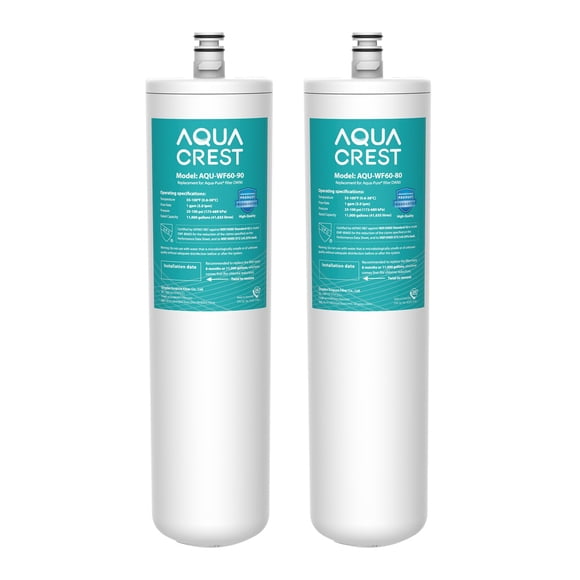 AQUACREST DW80/90 Under Sink Water Filter, Replacement for Aqua-Pure AP-DW80/90, AP-DWS1000, Kohler K-201-NA, Kohler K-202-NA (Pack of 2), Model No.
