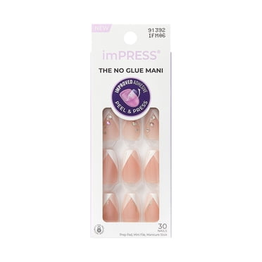 KISS imPRESS Nails - Glimpse, White, Coffin, Medium