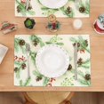 thumbnail image 4 of Ensemble de 6 Napperons de Noël Pomme de Pin Baies Rouges Aiguille de Pin d'Hiver Napperons Botaniques Décoration de Table de Cuisine de Vacances Saisonnière Ferme Rustique en Toile de Jute 12x18, 4 of 6