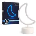 thumbnail image 1 of ORUYROP , Crescent Moon Desk Light, 7 Inches Mini LED Neon Collection, Night Lite Novelty Decor, blue moon neon sign, cresent moon neon sign, moon lamp, 1 of 6